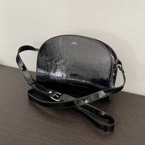 NWT - A.P.C. Demi-lune Shoulder Bag - Glossy Black✨